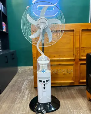 Lontor 16" Blade Rechargeable Mist Standing Fan, Bright Led