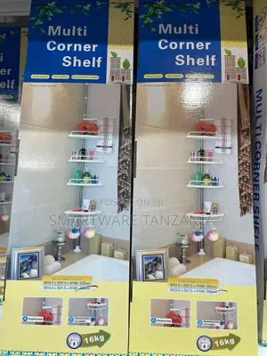 Plastic and Metal Corner Bathroom Shower Shelf No Drill