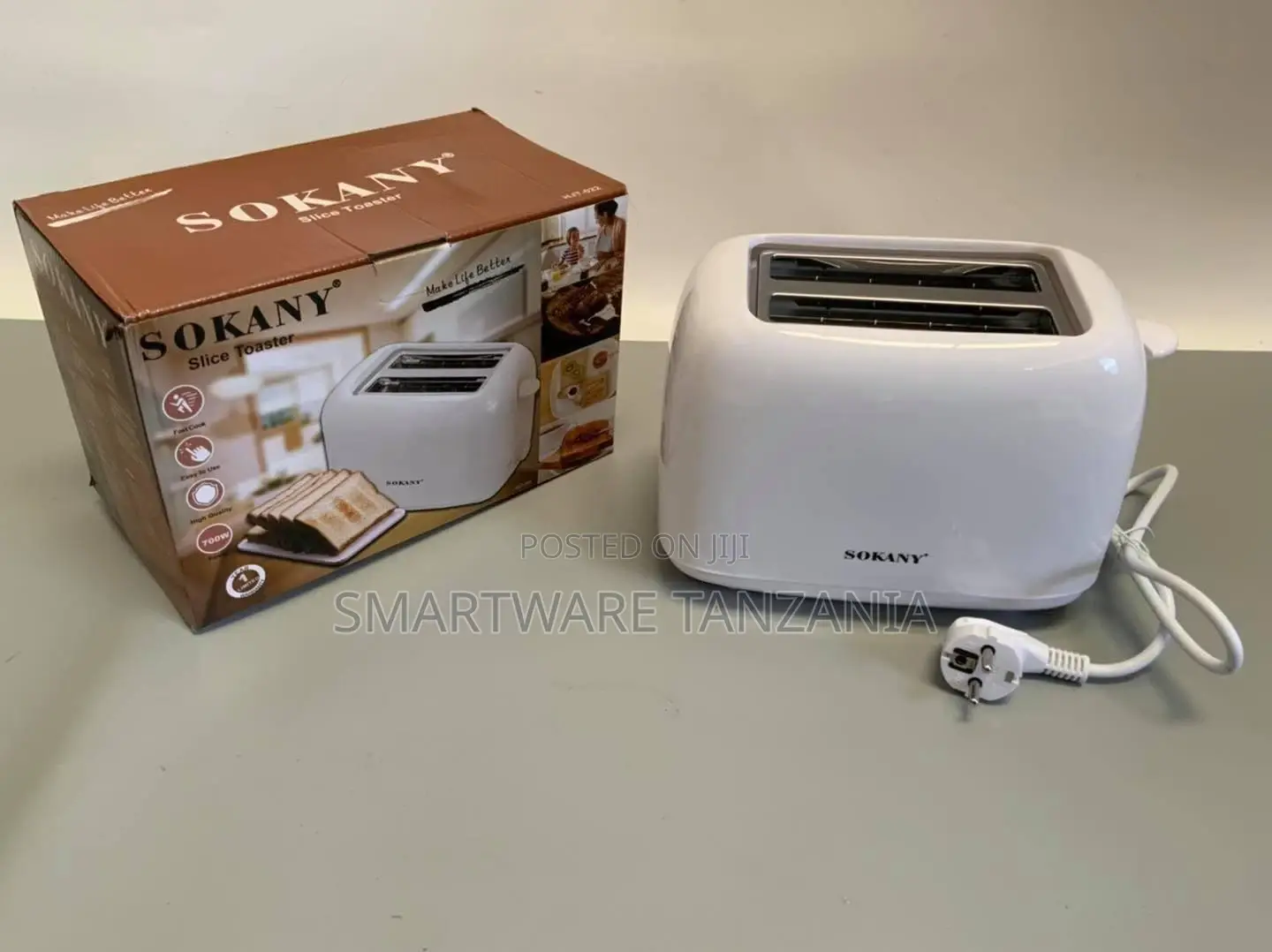 Double Short Slot Toaster, 2 Cuts, White, 700W, 7 Levels