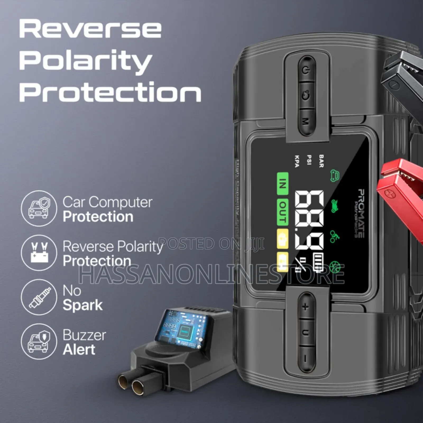Promate Patrolpack-3 Jump Starter Power Bank Flashlight