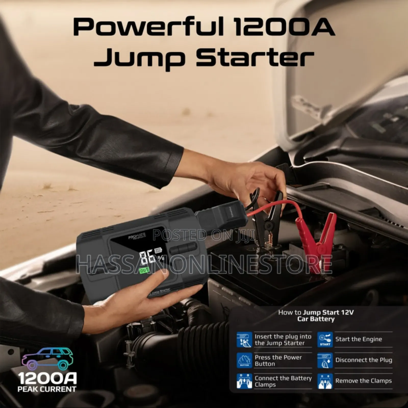 Promate Patrolpack-3 Jump Starter Power Bank Flashlight