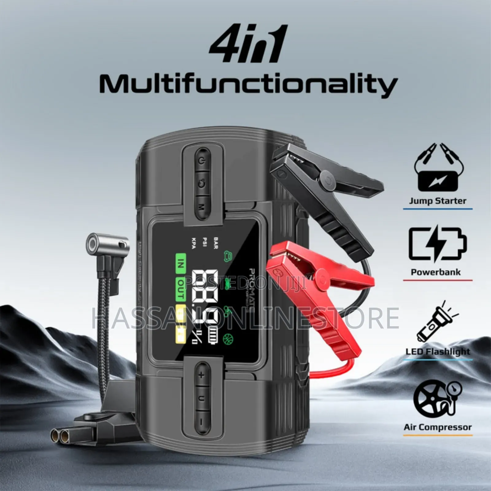 Promate Patrolpack-3 Jump Starter Power Bank Flashlight