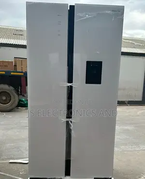 Big Offer  Hisense Side by Side Refrigerator White Glass