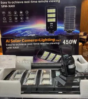 Outdoor Solar Street Lights 450W With Wifi CCTV Camera