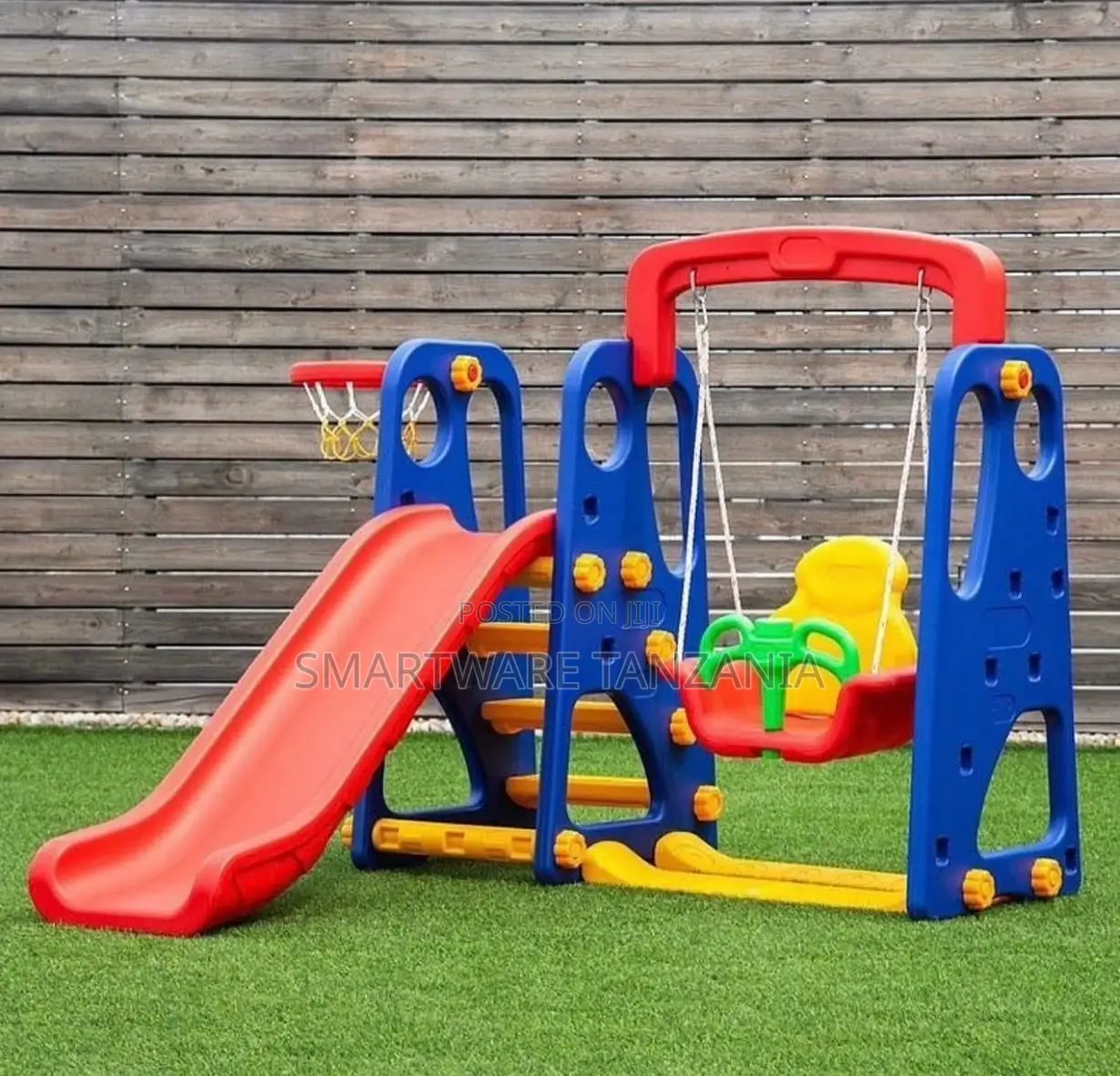 3-in-1 Kids's Playground, Slide Swing And Basketball Hoop