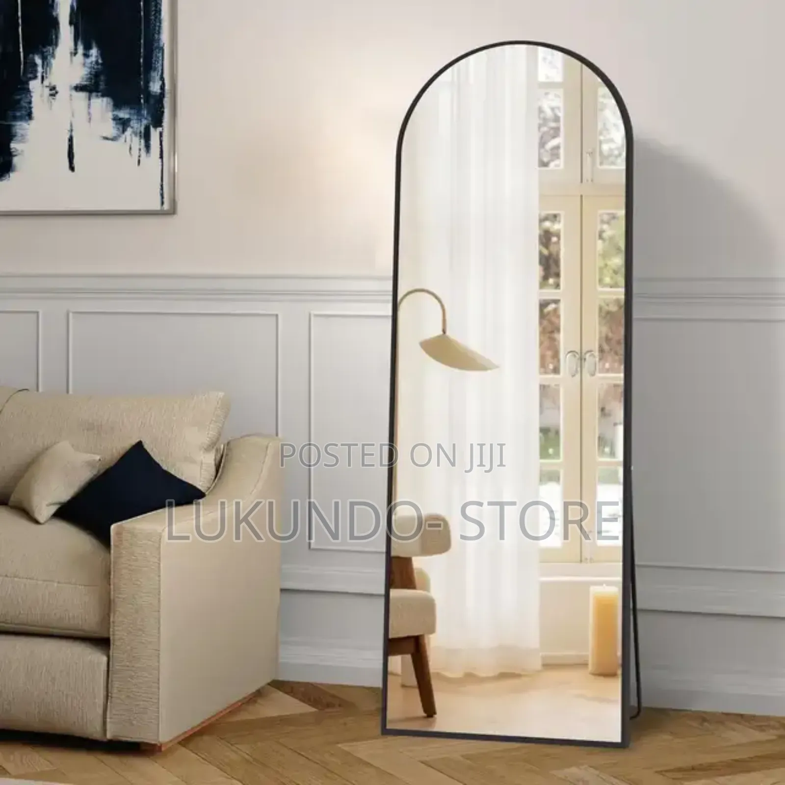 Wall Mirror Full Length With Standing,Black Arched