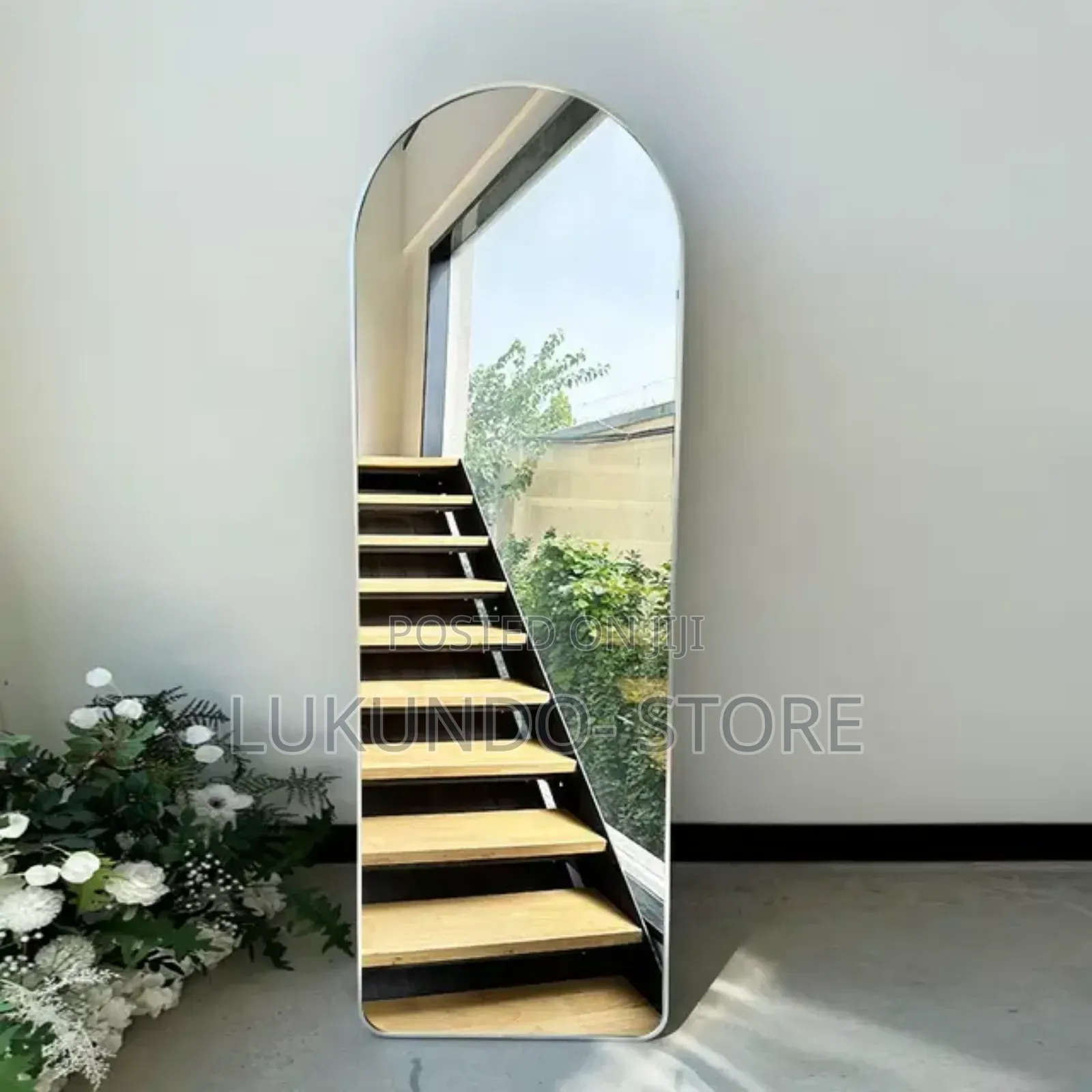 Wall Mirror Full Length With Standing,Black Arched