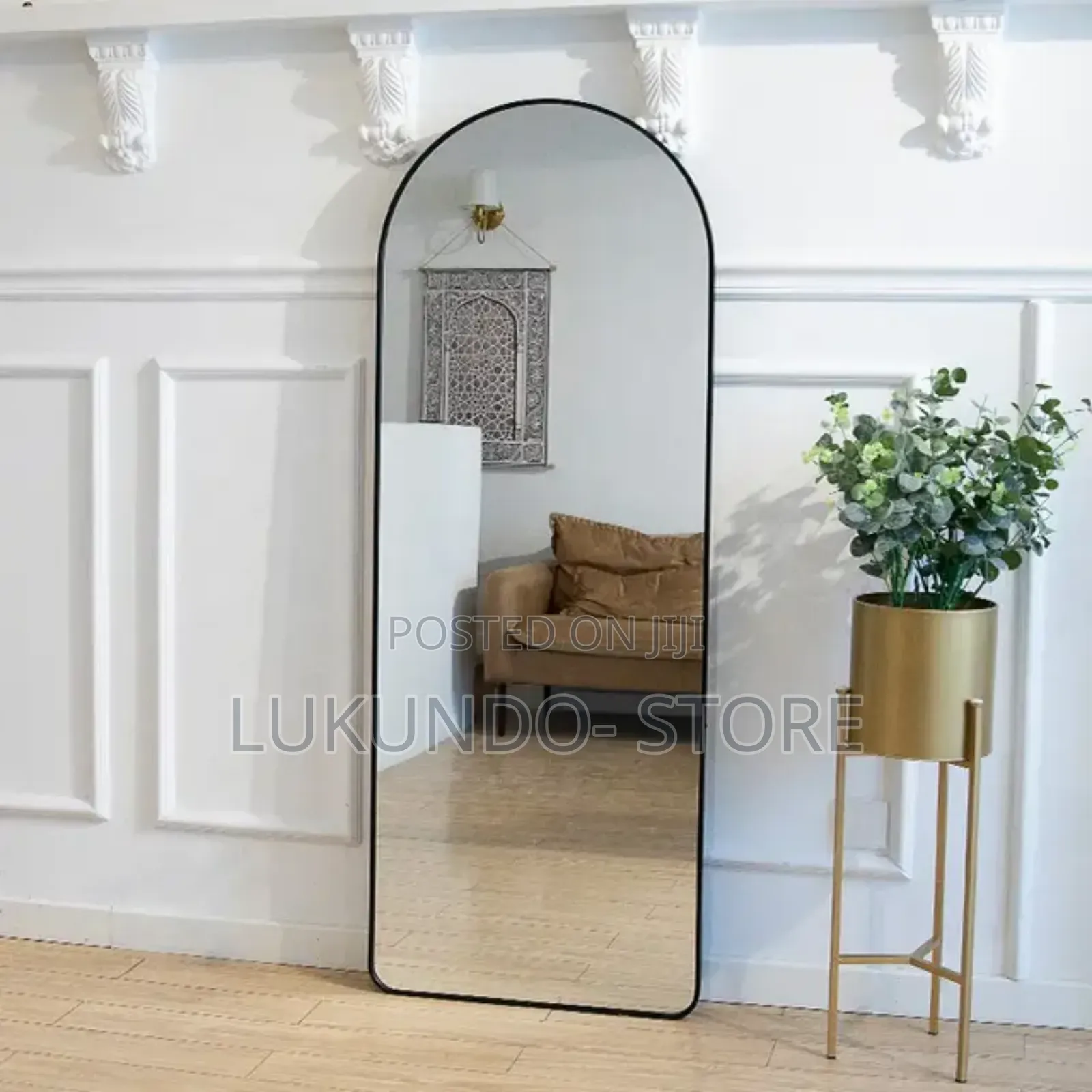 Wall Mirror Full Length With Standing,Black Arched