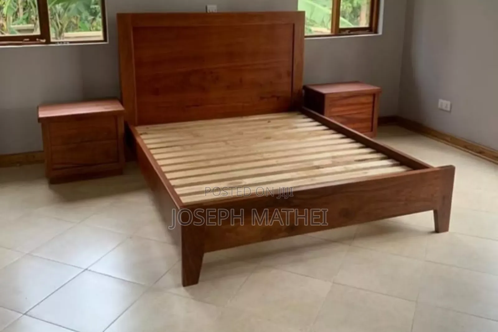 Kitanda Mbao Ngumu Bed Side Mbili