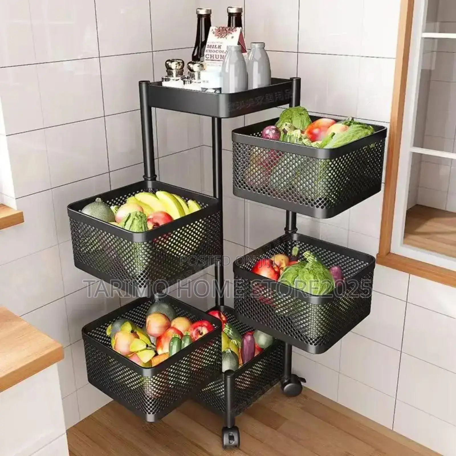 Kitchen Trolley Stand Ngazi 4 Pembe 4