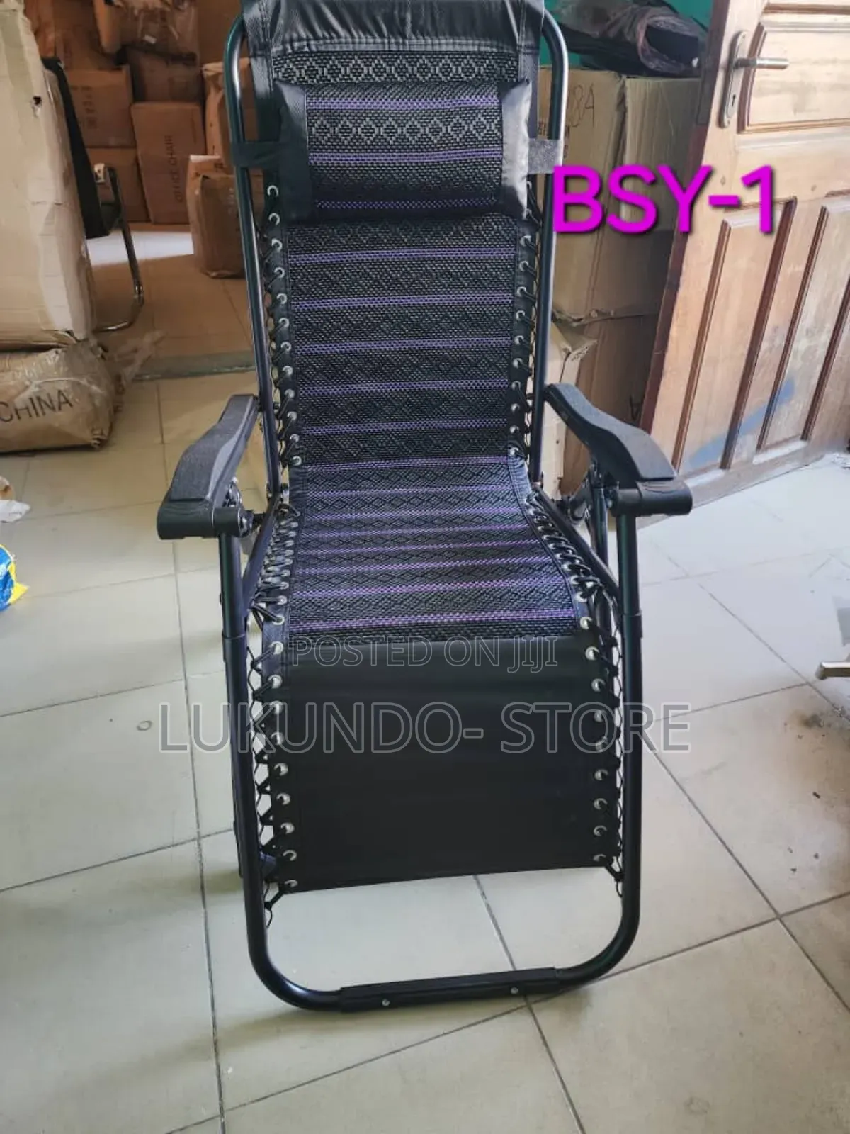 1pc Folding Foldable Outdoor Lounge Reclining Beach Chair