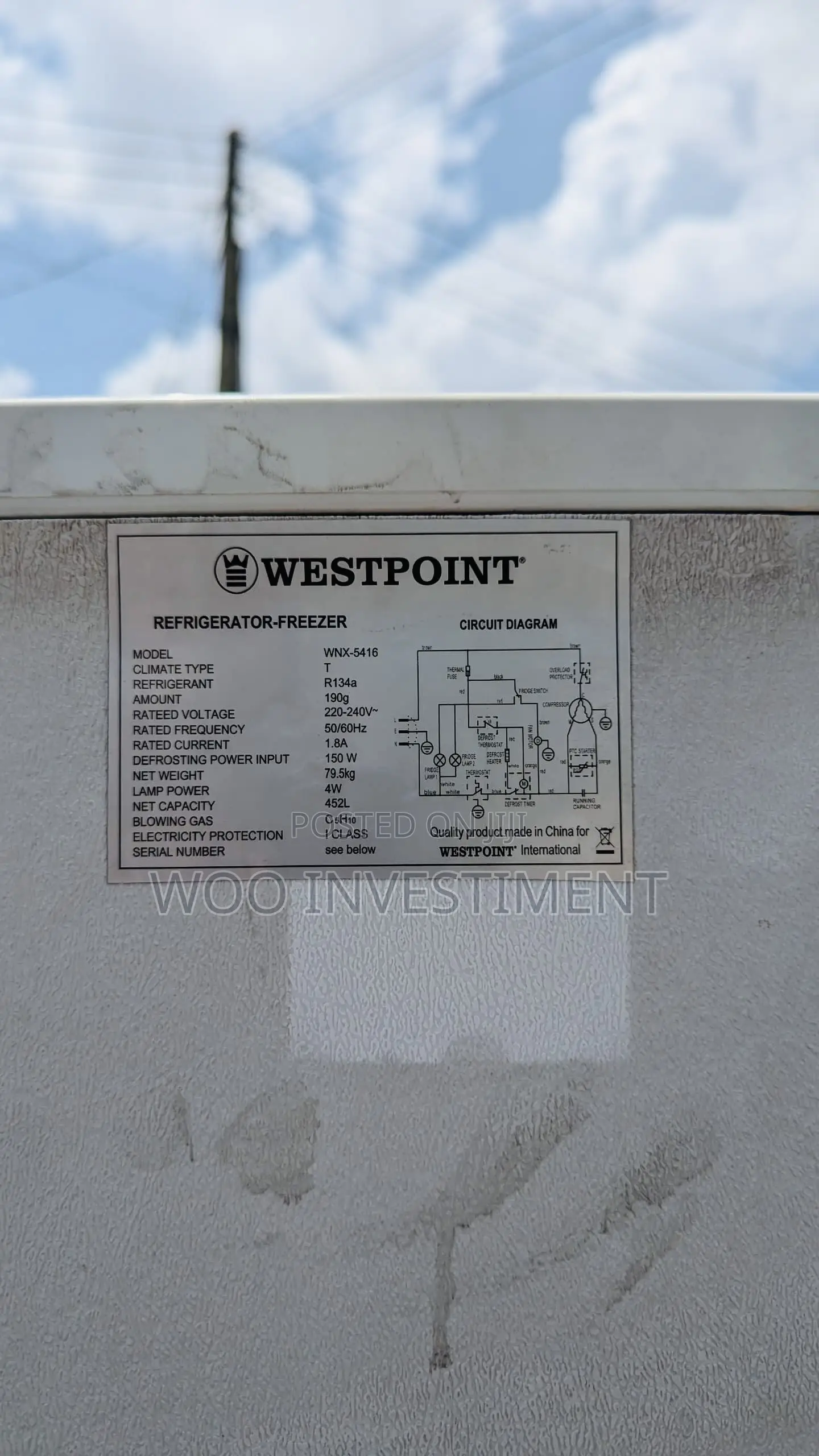 Westpoint Fridge Mpya Sana Litre 452 Linapatikana Clean
