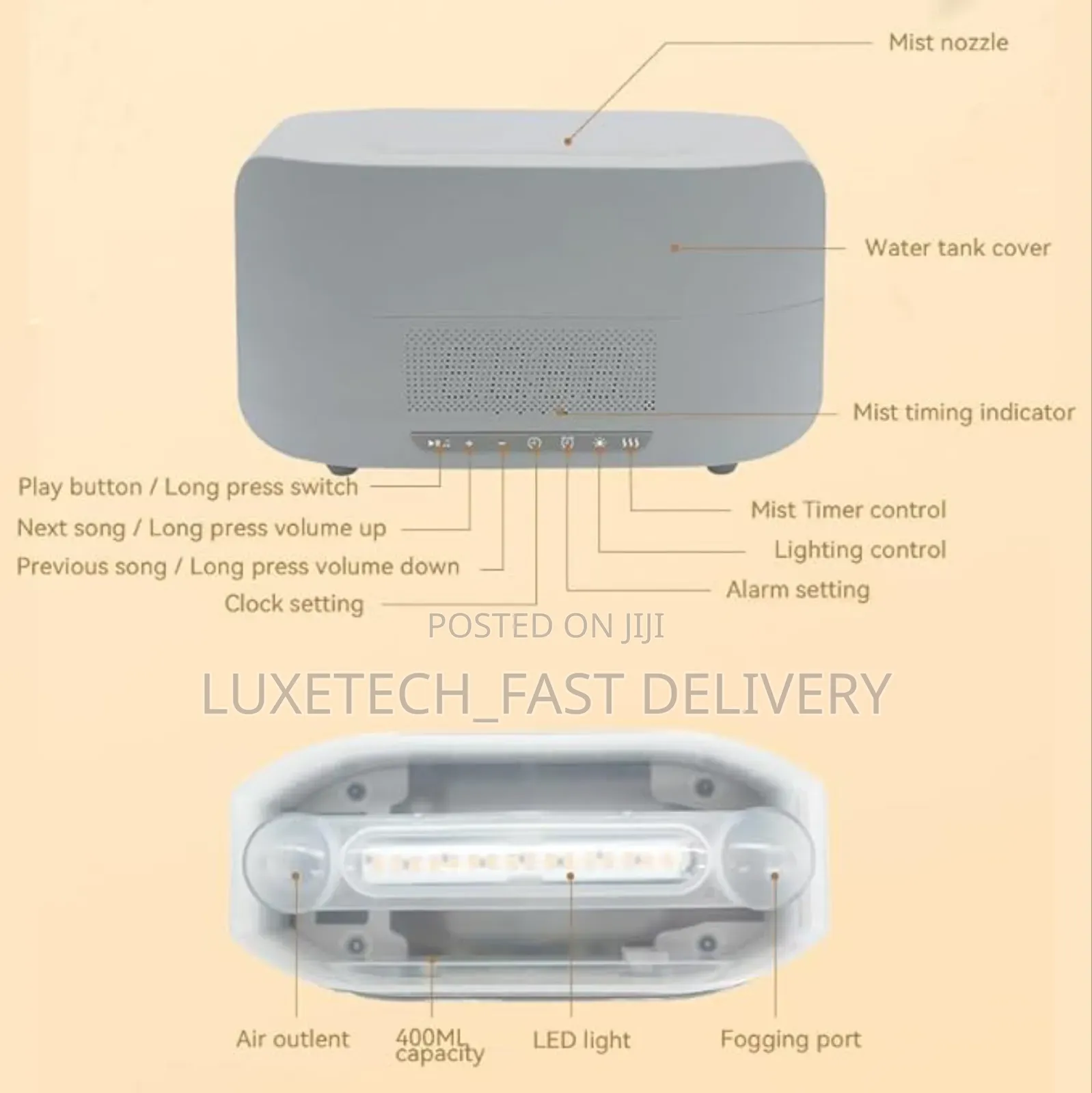 Flame Aroma Humidifier With Bluetooth Speaker