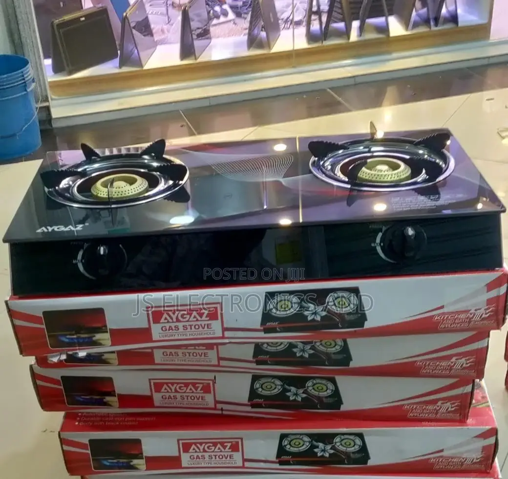 Gass Stove AYGAZ 2 Plate Black Colour Imara Sana ,Gas Kidogo
