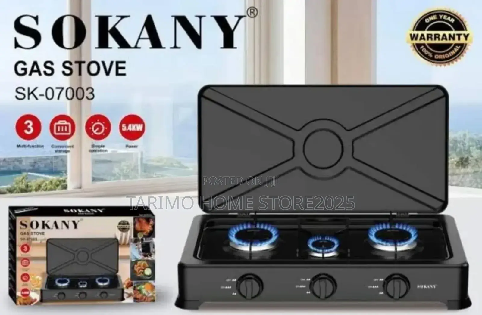 Sokany 3 Plate Gas Stove