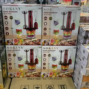 Sokany Hand Blender With Stainless Steel Stick 600W Red