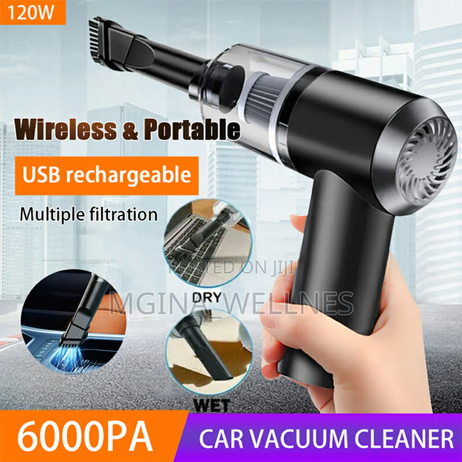 Car And Windows Vacuum Cleaner Duster (Wet Dry) Reachable