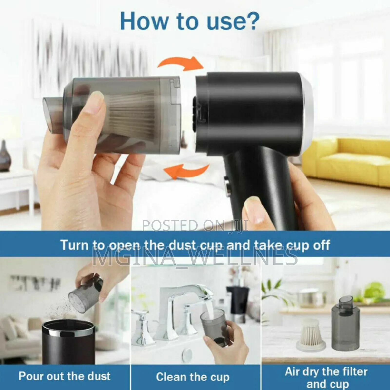 Car And Windows Vacuum Cleaner Duster (Wet Dry) Reachable