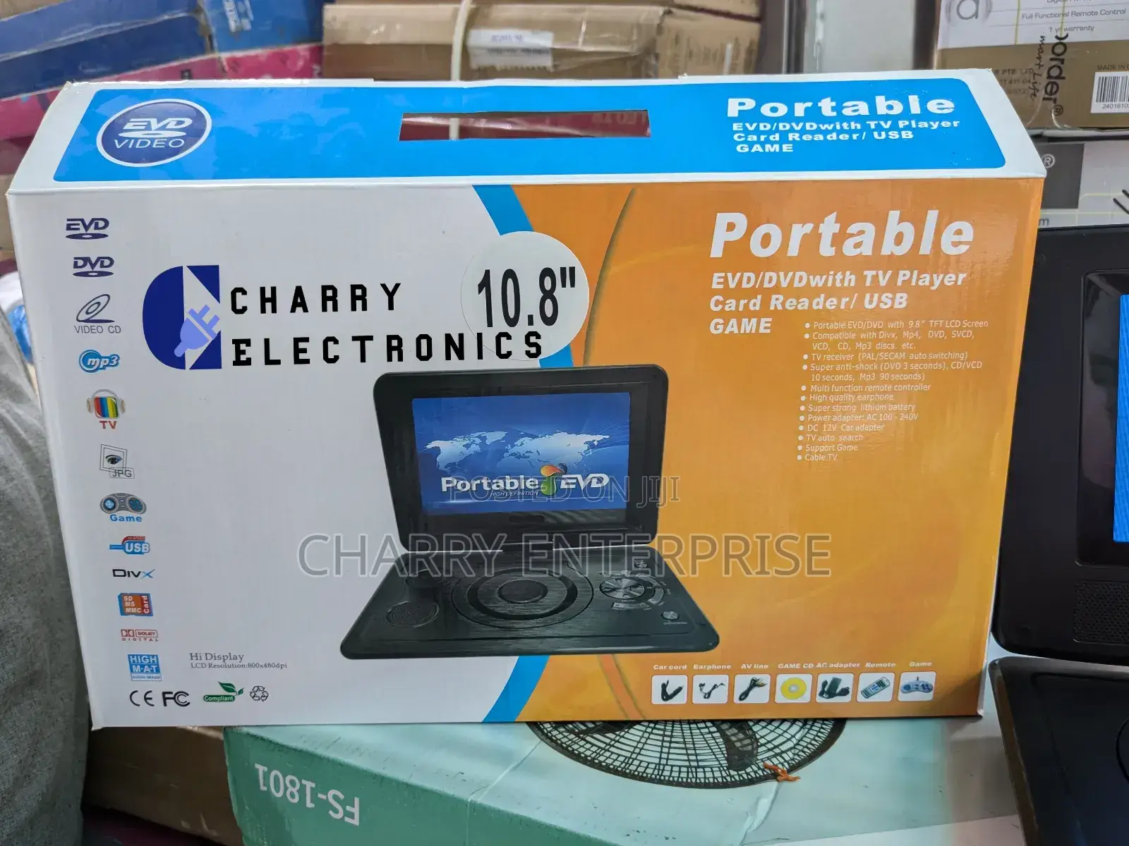 Portable Evd/ DVD Player/ TV Player Video CDSize:- 10.8"