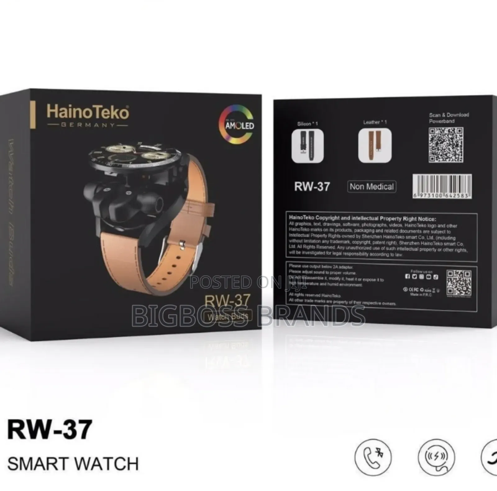 HAINO TEKO RW37 (Watch Buds) 2 in 1 Combo