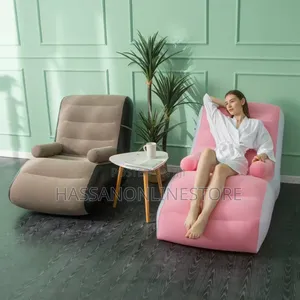 Inflatable Chaise Lounge, Flocking Backrest Sofa Rocking