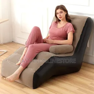 Inflatable Chaise Lounge, Flocking Backrest Sofa Rocking