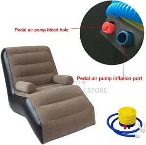 Inflatable Chaise Lounge, Flocking Backrest Sofa Rocking