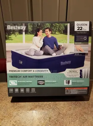 22" Inflatable Bed Mattress With Flocked Top, Storage Bag