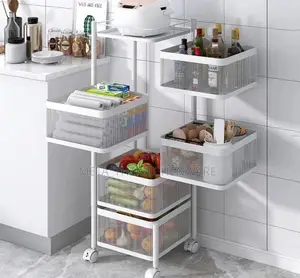 Multi-Layer Kitchen Storage Shelf Square 5 Layer