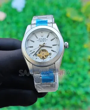 Rolex Semi Skeleton Watch Silver Tupu