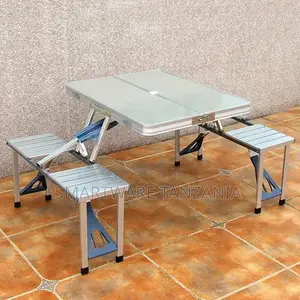 Aluminum Portable Picnic Folding Table With Two Benches