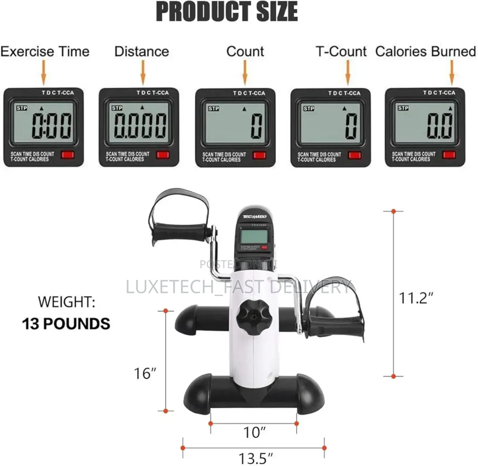 Pedal Exerciser Under Desk Bike With LCD Monitor for Elderly