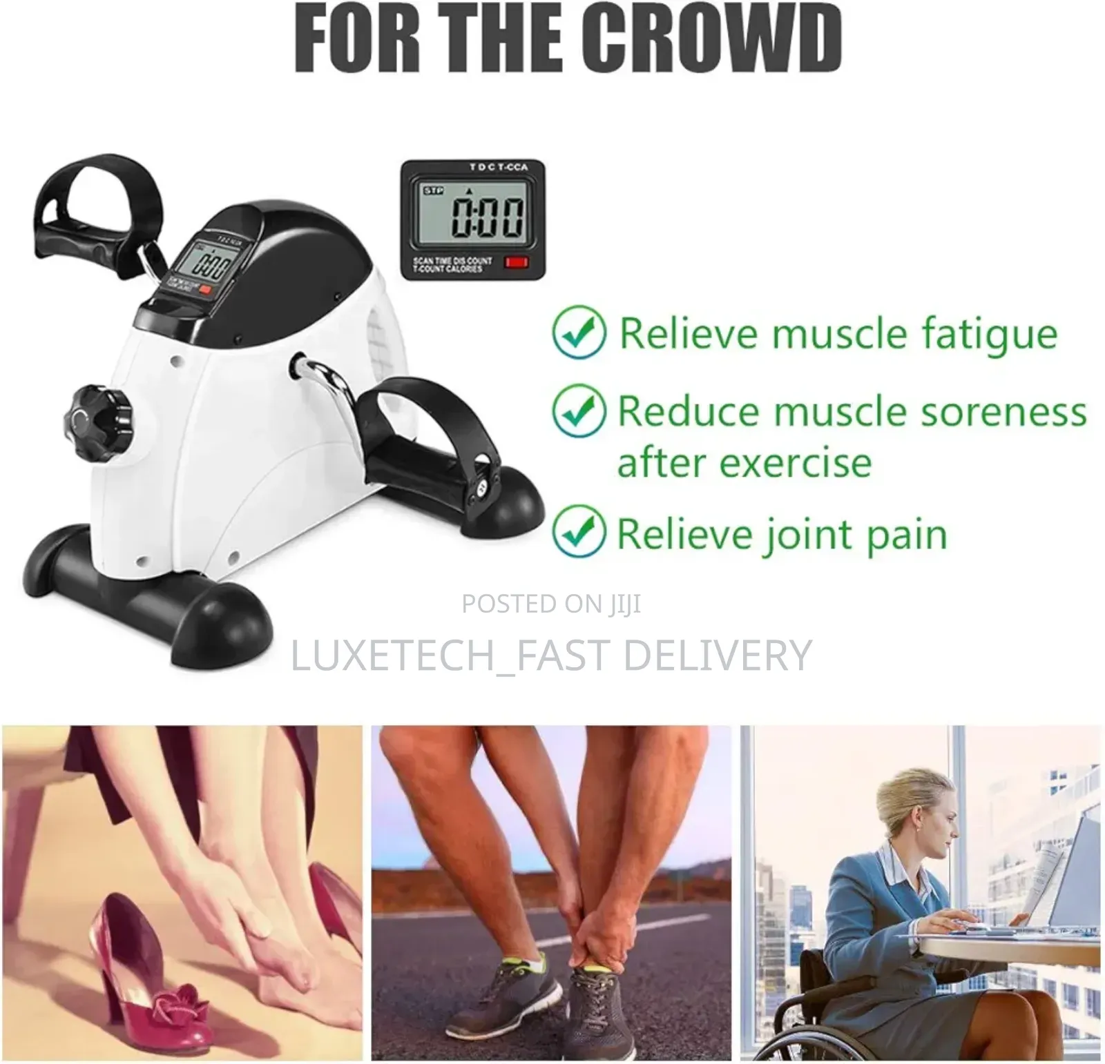 Pedal Exerciser Under Desk Bike With LCD Monitor for Elderly