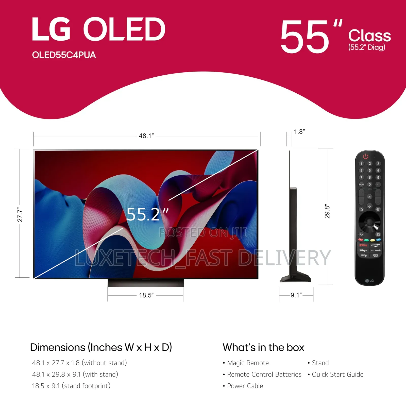 LG 55 Inches Class OLED Evo C4 Series Smart TV Processor