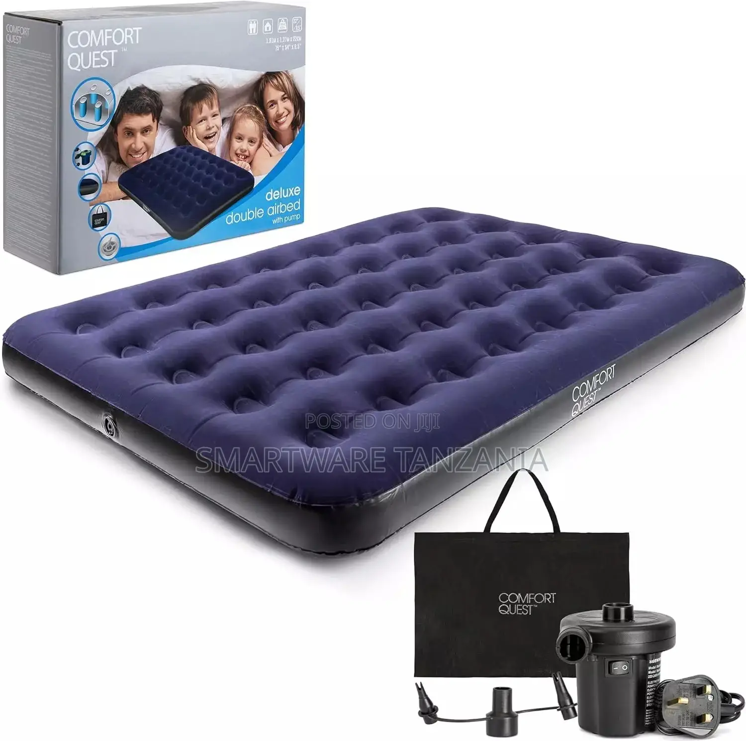 High Inflatable Blow Up Bed For Home Camping Travel Airbed