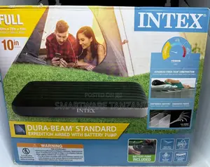 Queen Size 10 Inch High Camping Inflating Bed Fiber Tech