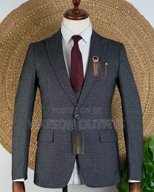 Top Quality Charcoal Grey Men Suits Original