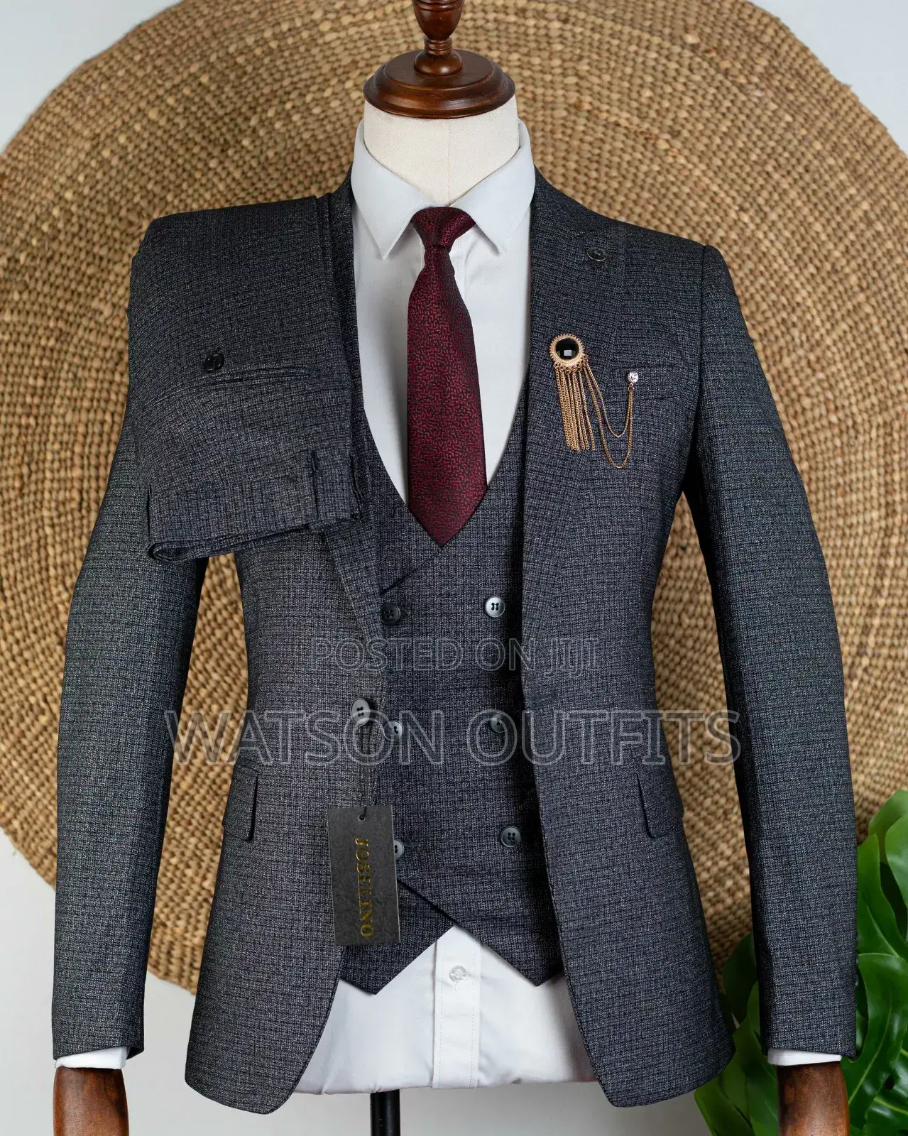 Top Quality Charcoal Grey Men Suits Original