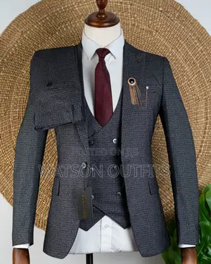 Top Quality Charcoal Grey Men Suits Original