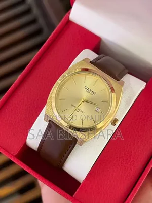 Casio Collection Unisex Watch Gold and Brown
