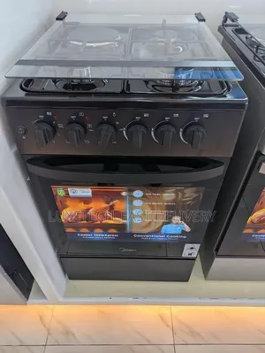 Midea Oven Cooker With 3 Gas 1 Electric Plate 50×50 Black