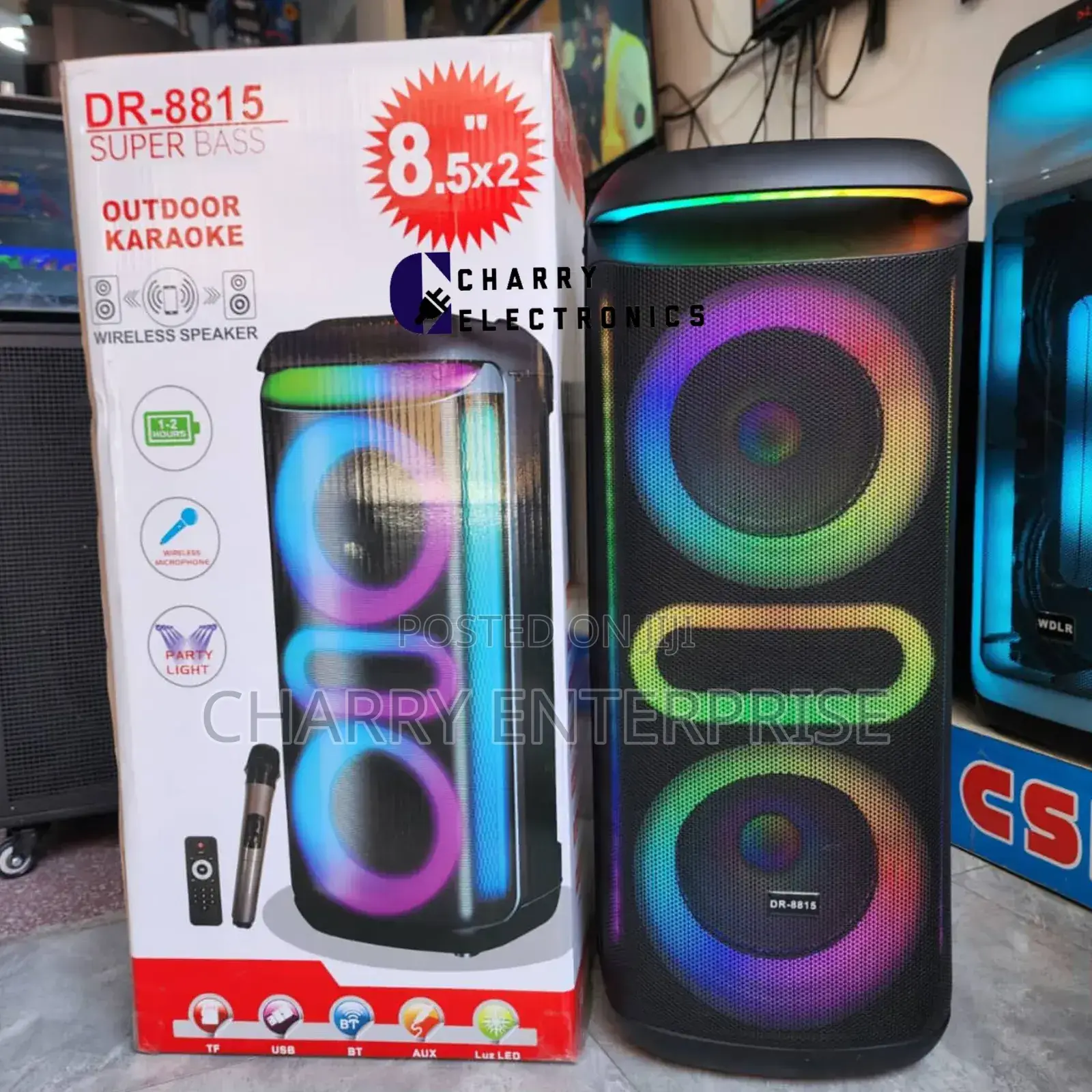 DR_ 8815 Super BASS Rechargeable KARAOKE Speaker With Mic