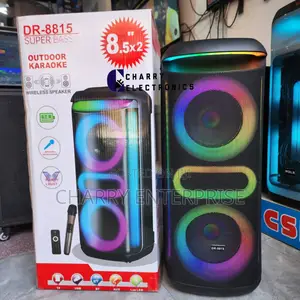 DR_ 8815 Super BASS Rechargeable KARAOKE Speaker With Mic
