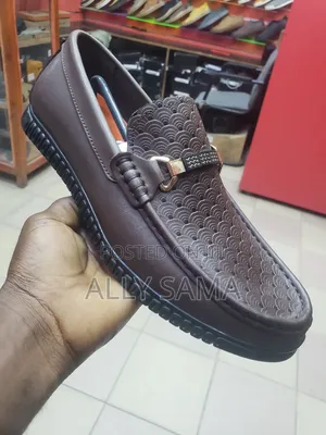 Men's Loafers Coffee Material Leather