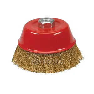 6" Brass Cup Wire Brush Plain Type Heavy Duty