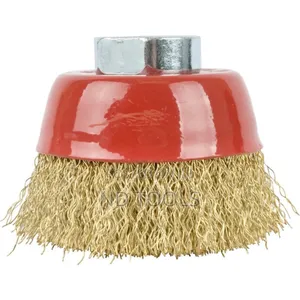 4" Brass Cup Wire Brush Plain Type Heavy Duty