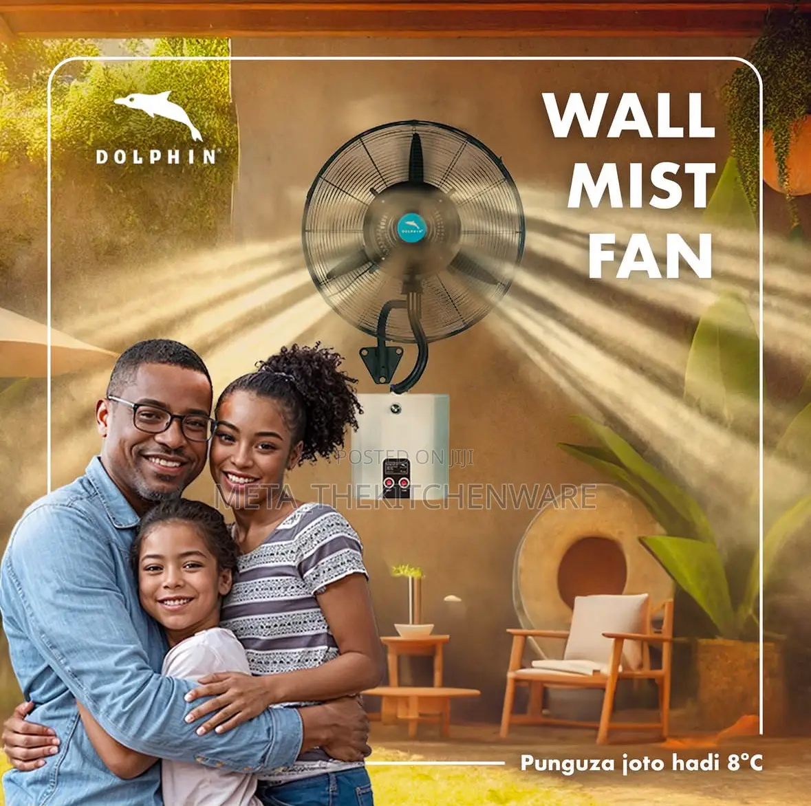 Dolphin Industrial Wall Mist Fan Size 26