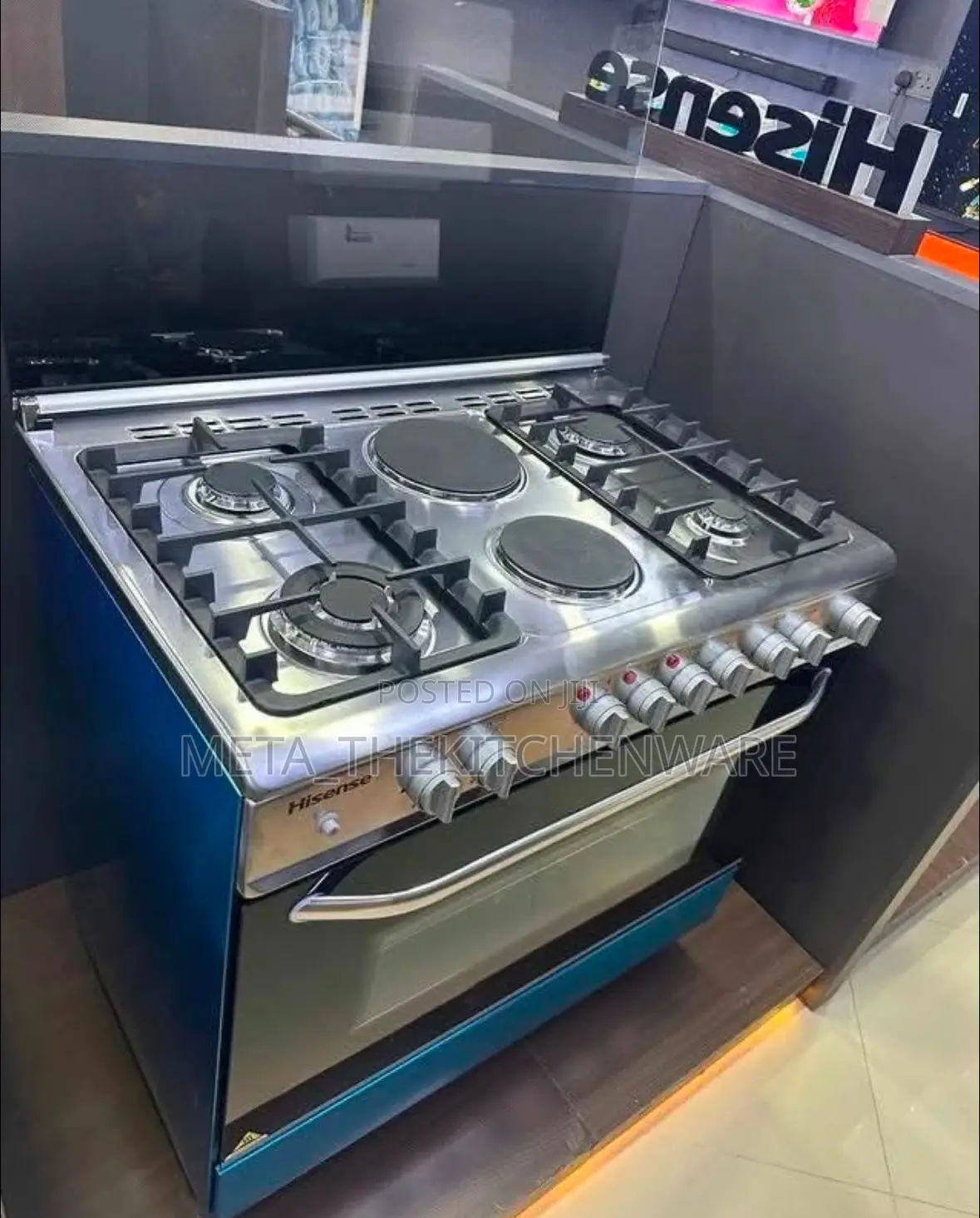 Hisense Cooker 4 Gas 2 Electric Hobs + Electric Oven 60x90cm