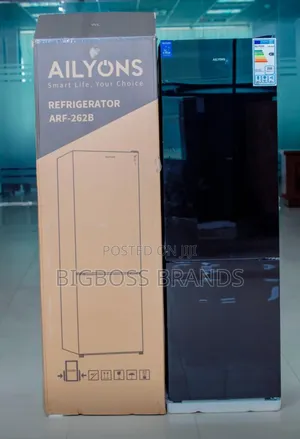Ailyons Refrigerator Black Glass Non Frost Lit 263