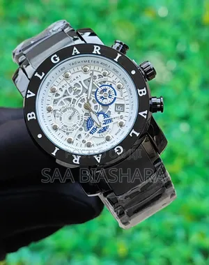 Bvlgari Automatic Watch Black Belt and White Case